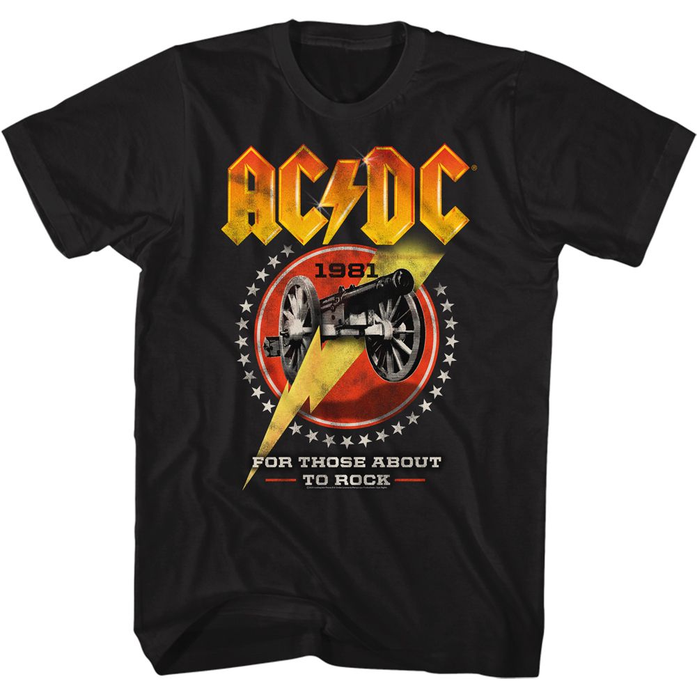 ACDC-CANNON LIGHTNING-BLACK ADULT S/S TSHIRT