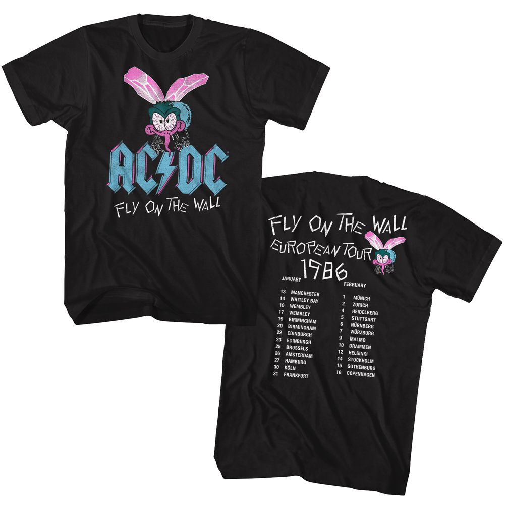ACDC-FLY WALL EURO TOUR-BLACK ADULT S/S TSHIRT