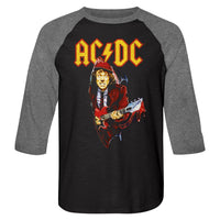 Thumbnail for ACDC-GUITAR DRIP-VINTAGE BLACK/PREMIUM HEATHER ADULT 3/4 SLEEVE RAGLAN