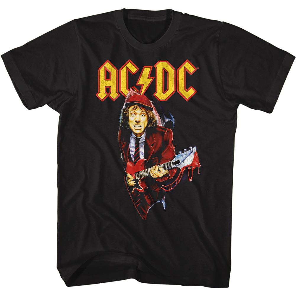 ACDC-GUITAR DRIP-BLACK ADULT S/S TSHIRT