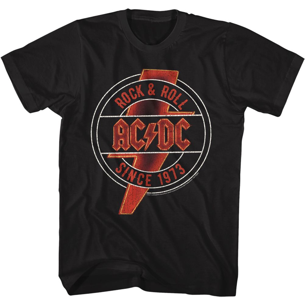 ACDC-RD AND YEL NEON-BLACK ADULT S/S TSHIRT