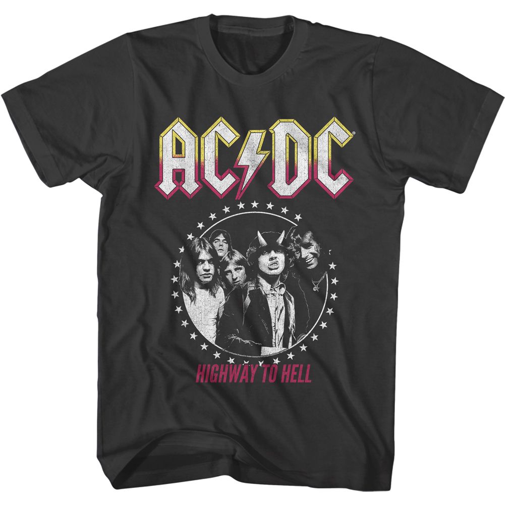 ACDC-ACDC CIRCLE STARS-SMOKE ADULT S/S TSHIRT