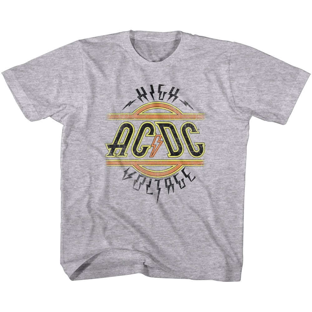 ACDC-HIGH VOLTAGE-GRAY HEATHER YOUTH S/S TSHIRT