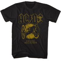 Thumbnail for ACDC-ACDC MONOCHROME FTATR-BLACK ADULT S/S TSHIRT