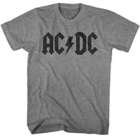Thumbnail for ACDC-ACDC DARK LOGO-GRAPHITE HEATHER ADULT S/S TSHIRT