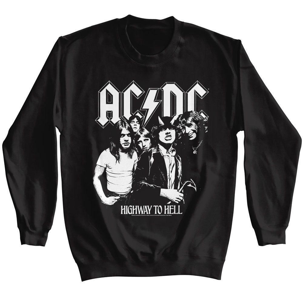 ACDC-ACDC BW HIGHWAY PHOTO-BLACK ADULT L/S SWEATSHIRT