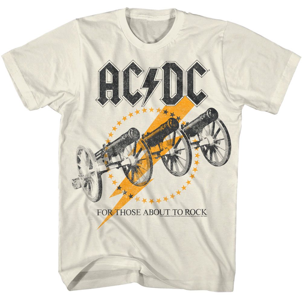 ACDC-ACDC FLASHY CANNONS-NATURAL ADULT S/S TSHIRT