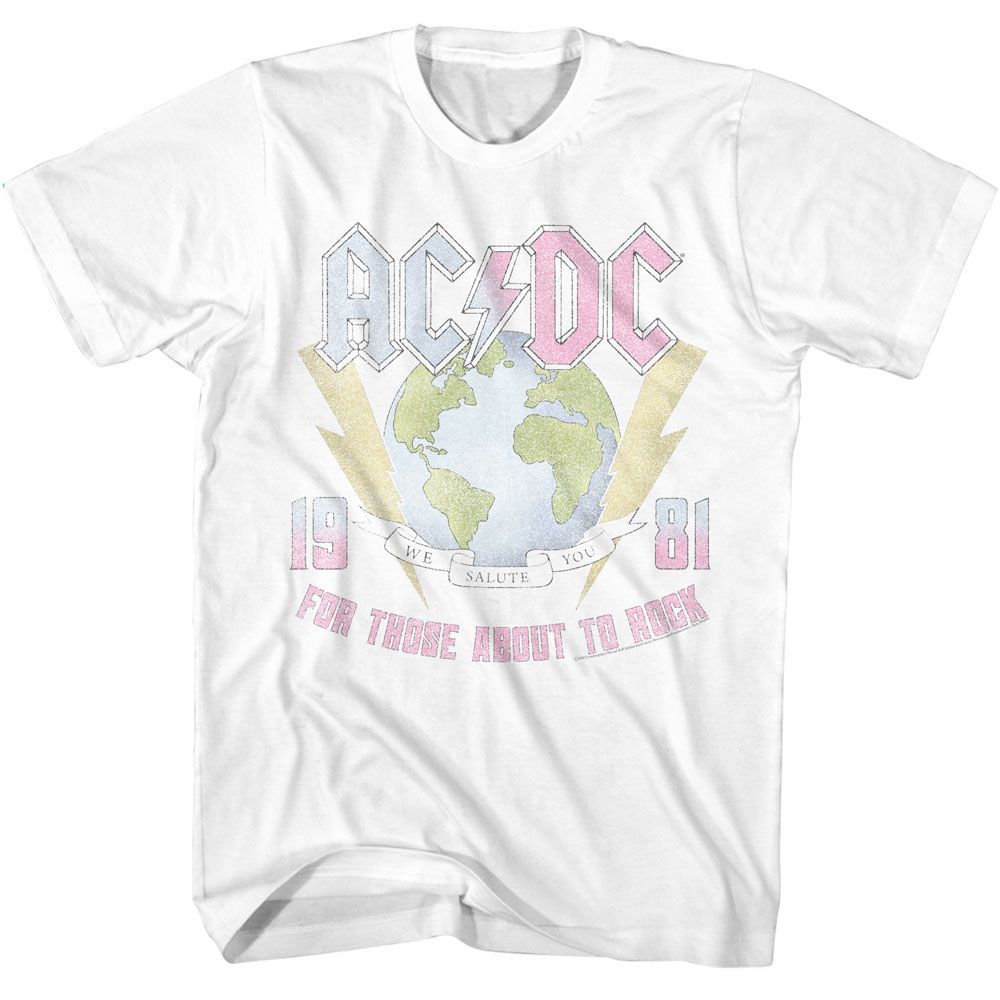 ACDC-ACDC EARTH FOR THOSE ABOUT TO ROCK-WHITE ADULT S/S TSHIRT