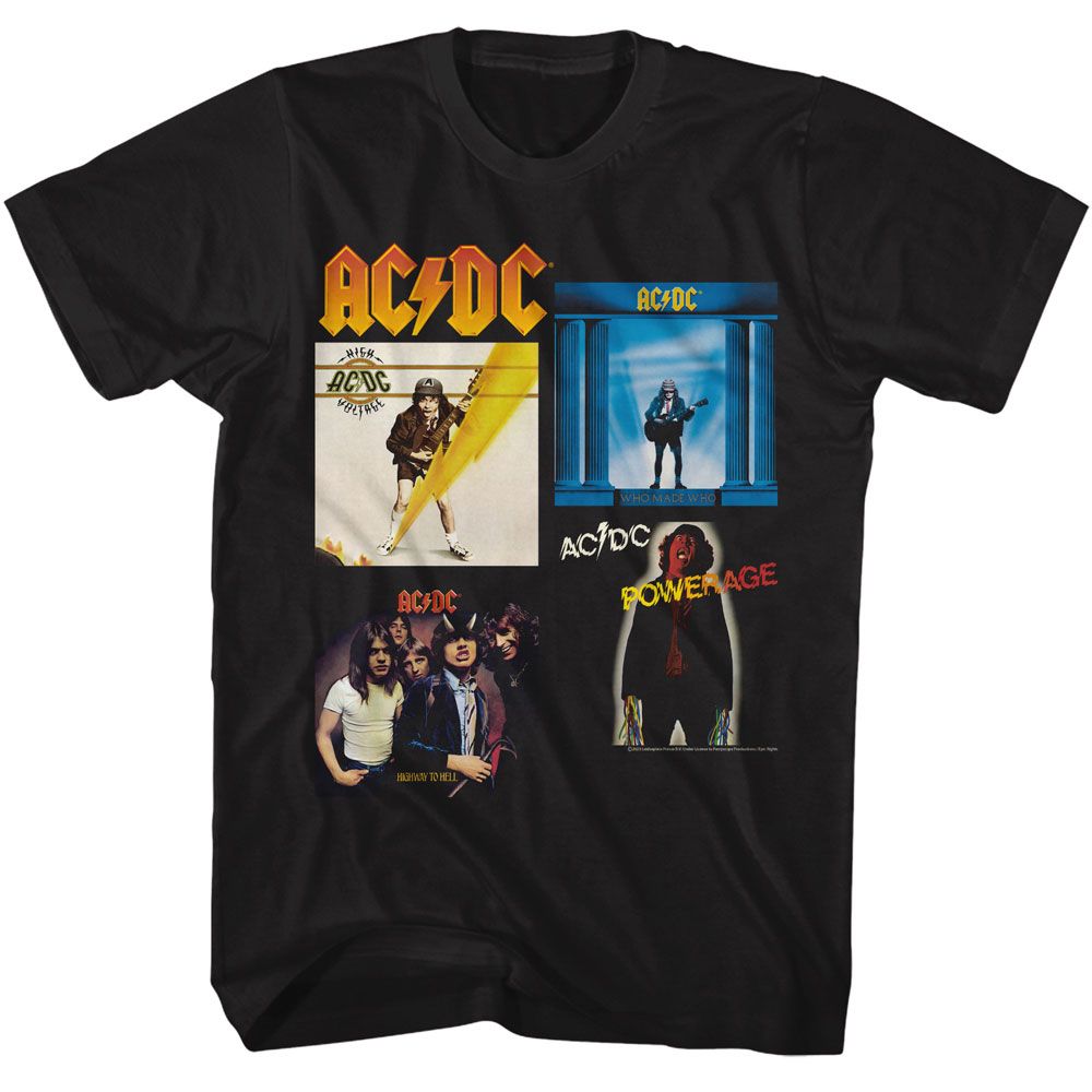ACDC-ACDC MULTI ALBUMS-BLACK ADULT S/S TSHIRT
