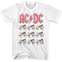 Thumbnail for ACDC-ACDC MULTI COLOR CANNONS-WHITE ADULT S/S TSHIRT