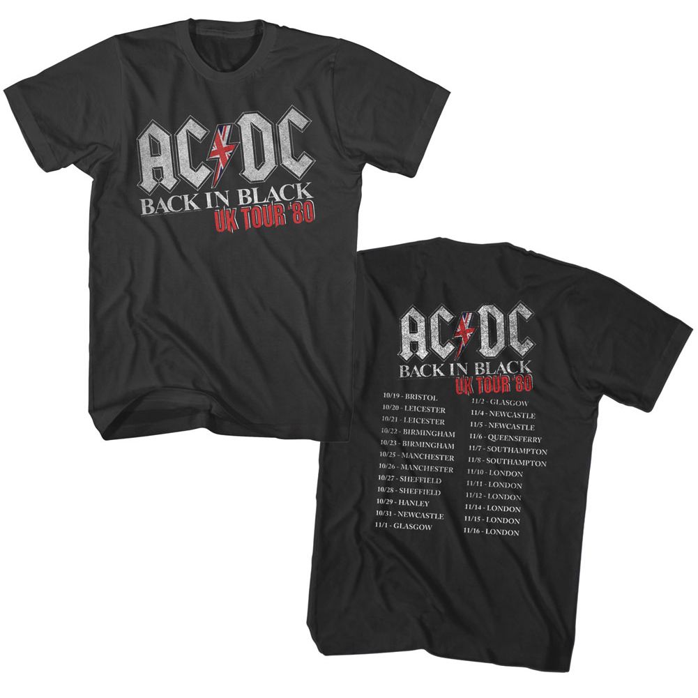 ACDC-IN BLACK UK TOUR-SMOKE ADULT S/S TSHIRT