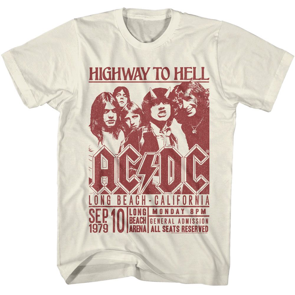 ACDC-ACDC LONG BEACH CA-NATURAL ADULT S/S TSHIRT