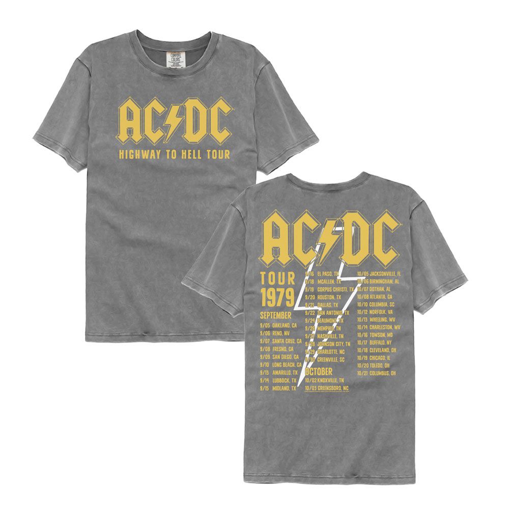 ACDC-ACDC HIGHWAY TO HELL TOUR 1979 FB-GRAY ADULT S/S COMFORT COLOR TSHIRT