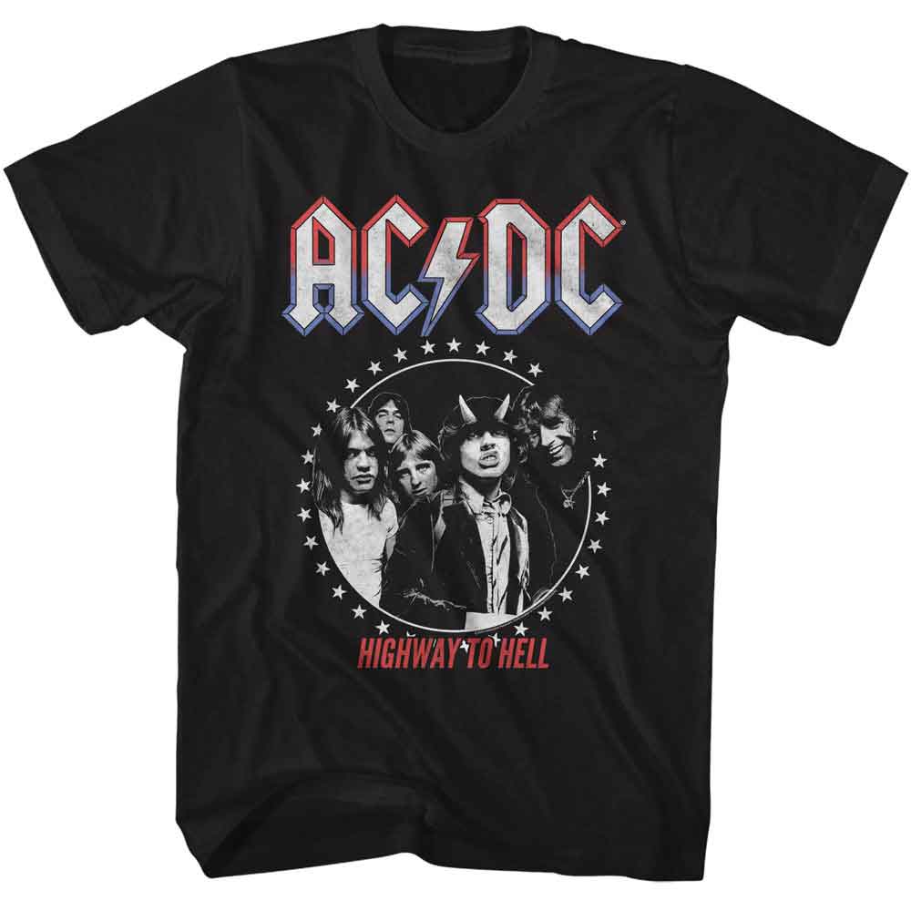 GARBAGE-ACDC AMERICANA STAR CIRCLE-BLACK ADULT S/S TSHIRT
