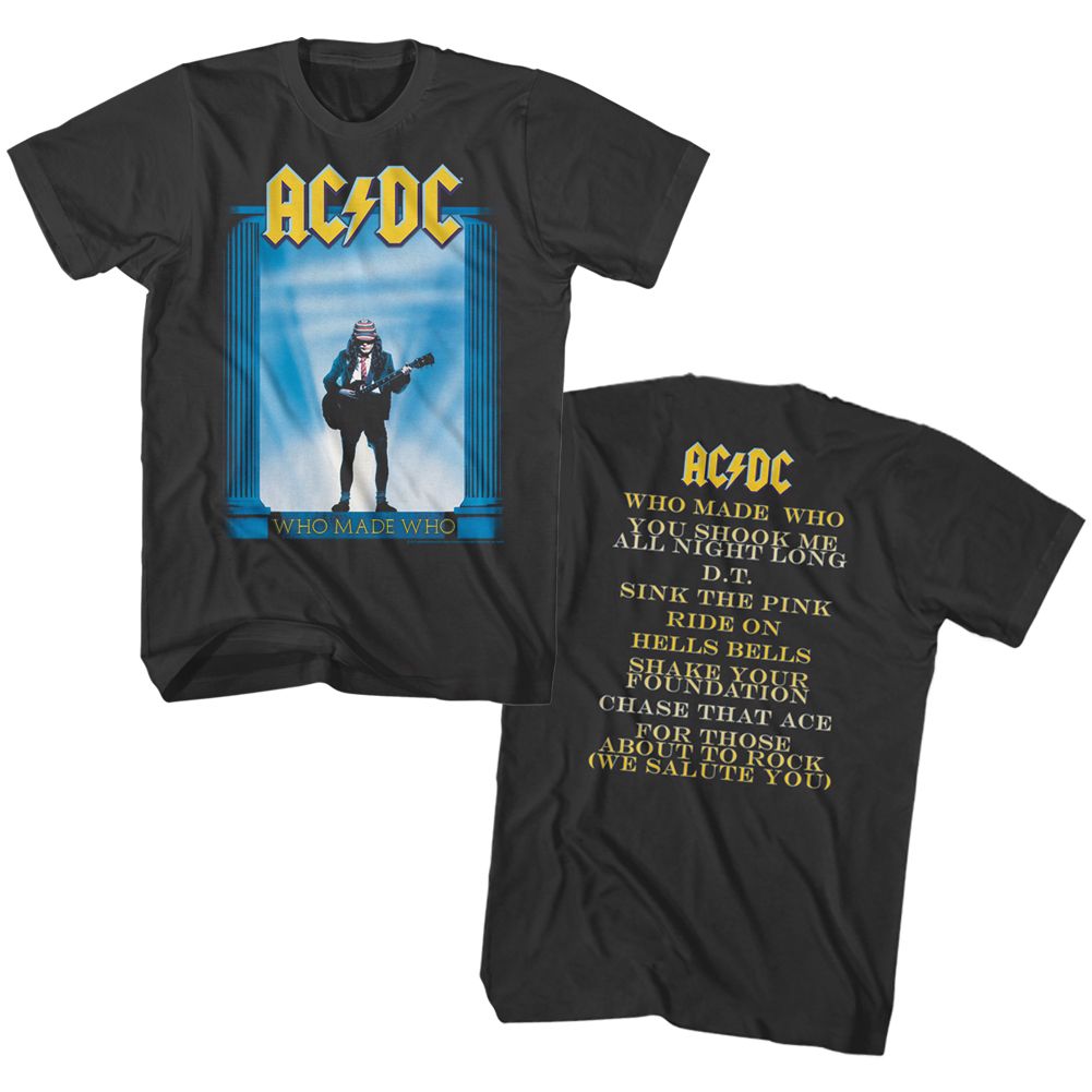 ACDC-WHO MADE WHO ALBUM-SMOKE ADULT S/S TSHIRT