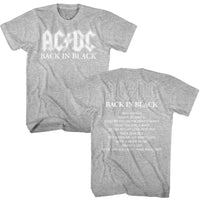 Thumbnail for ACDC-ACDC BNB ALBUM-GRAY HEATHER ADULT S/S TSHIRT