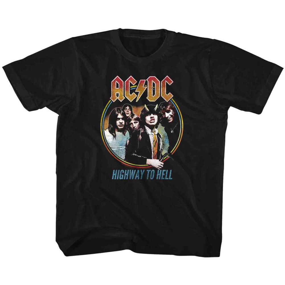 ACDC-HIGHWAY TO HELL TRICOLOR-BLACK TODDLER S/S TSHIRT