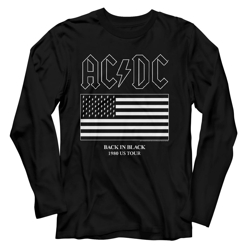 ACDC-US TOUR FLAG-BLACK ADULT L/S TSHIRT