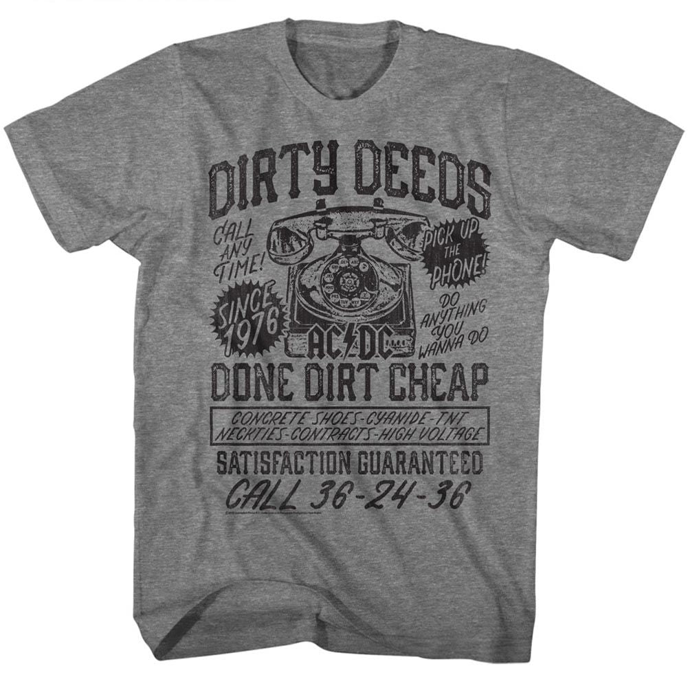 ACDC-D4C-GRAPHITE HEATHER ADULT S/S TSHIRT