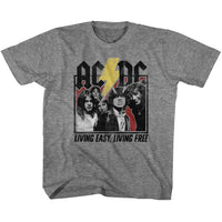 Thumbnail for ACDC-HWY2HELL LYRICS-GRAPHITE HEATHER YOUTH S/S TSHIRT