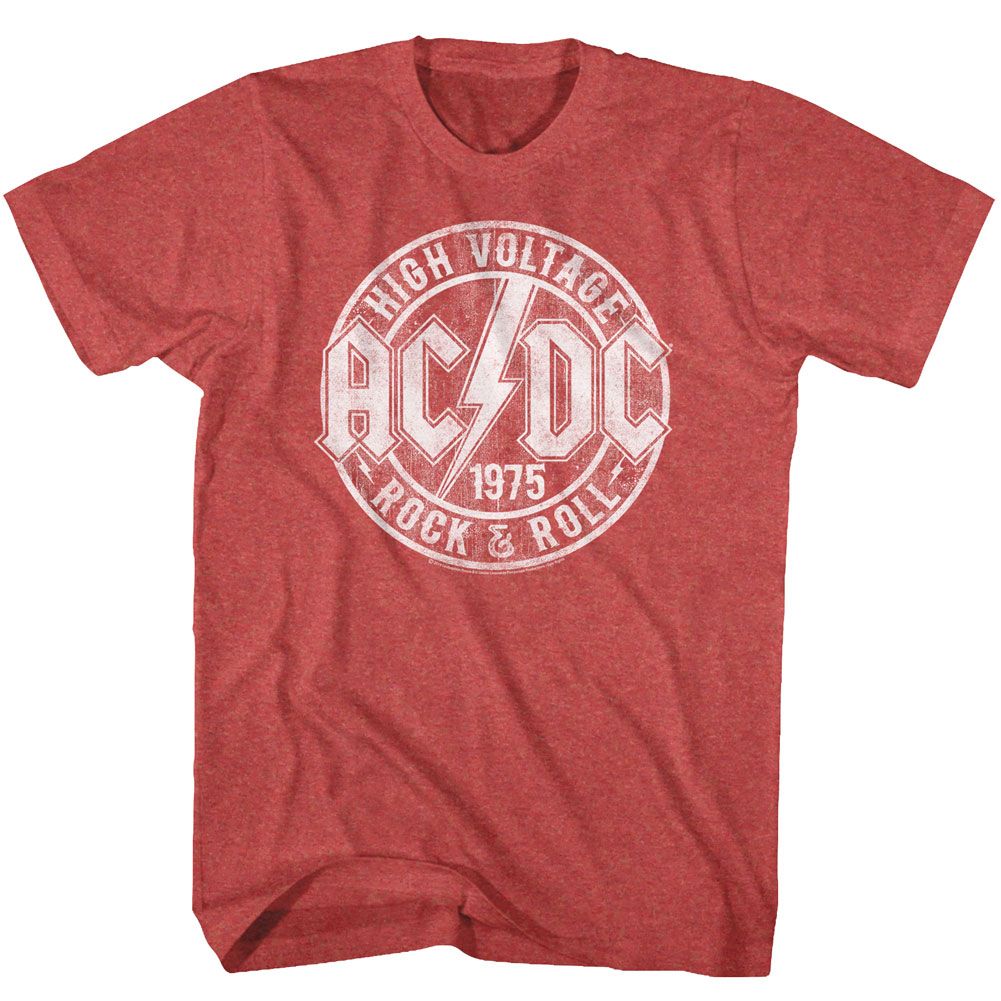 ACDC-R&R-RED HEATHER ADULT S/S TSHIRT