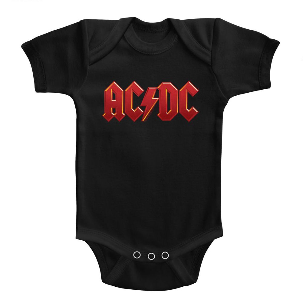 ACDC-SOLID RED-BLACK INFANT S/S BODYSUIT