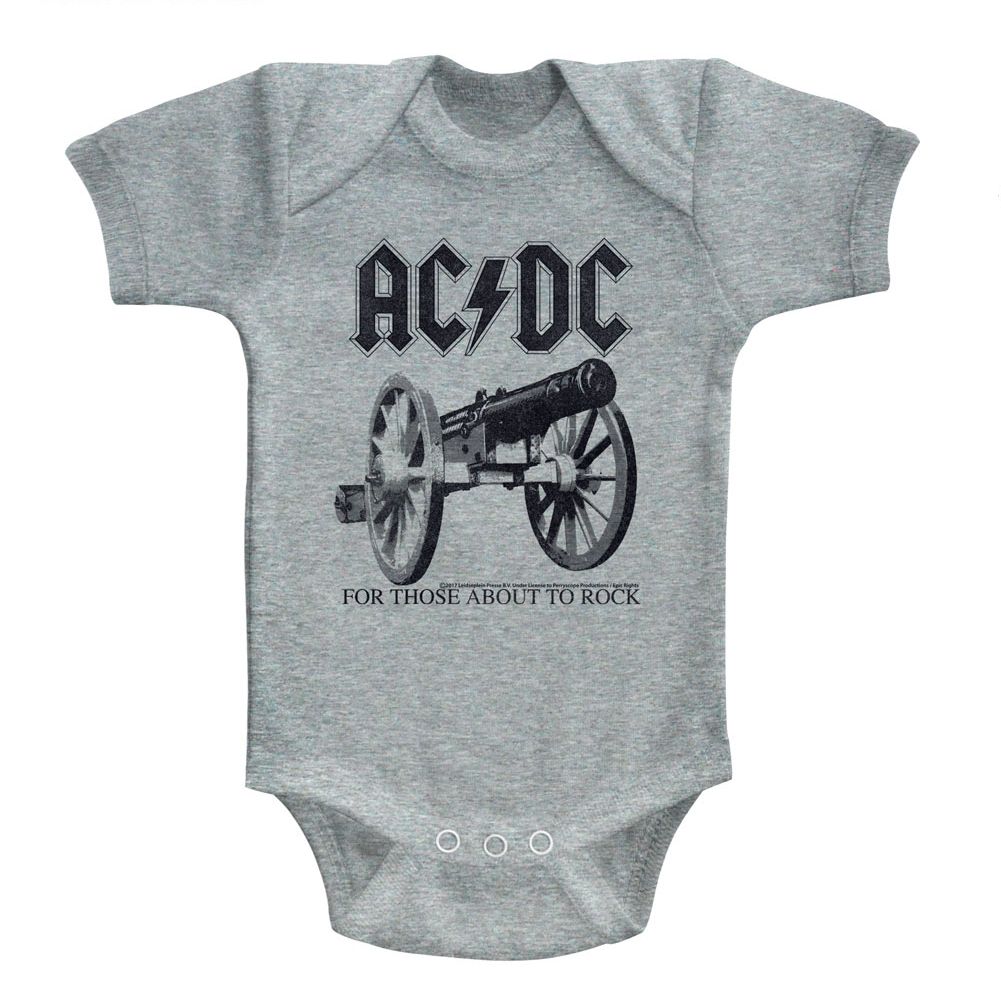 ACDC-ABOUT TO ROCK AGAIN-GRAY HEATHER INFANT S/S BODYSUIT
