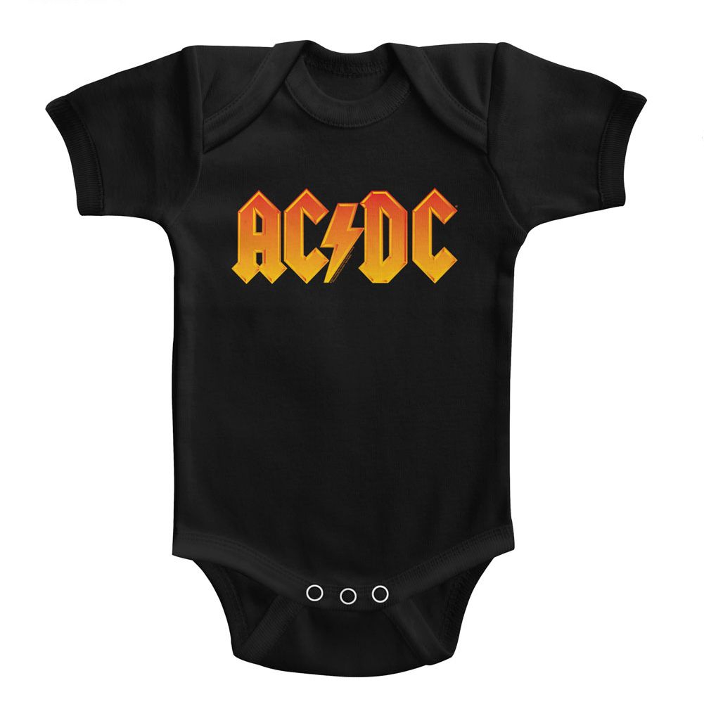 ACDC-SOLID ORANGE-BLACK INFANT S/S BODYSUIT