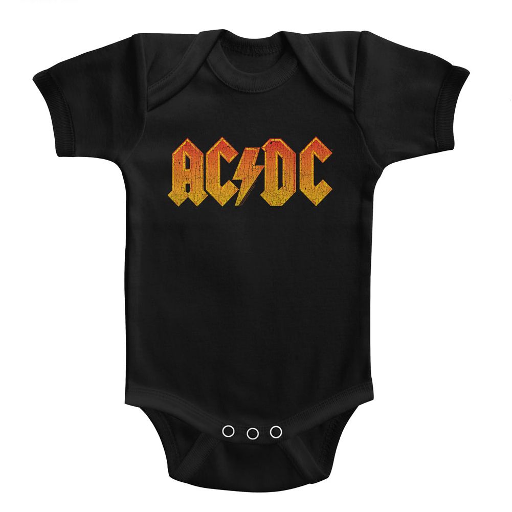 ACDC-DISTRESS ORANGE-BLACK INFANT S/S BODYSUIT