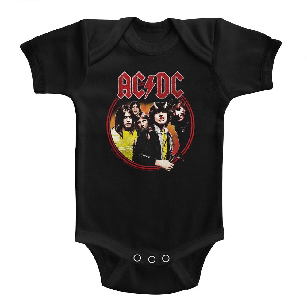 ACDC-HIGHWAY TO HELL CIRCLE-BLACK INFANT S/S BODYSUIT