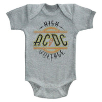 Thumbnail for ACDC-HIGH VOLTAGE-GRAY HEATHER INFANT S/S BODYSUIT