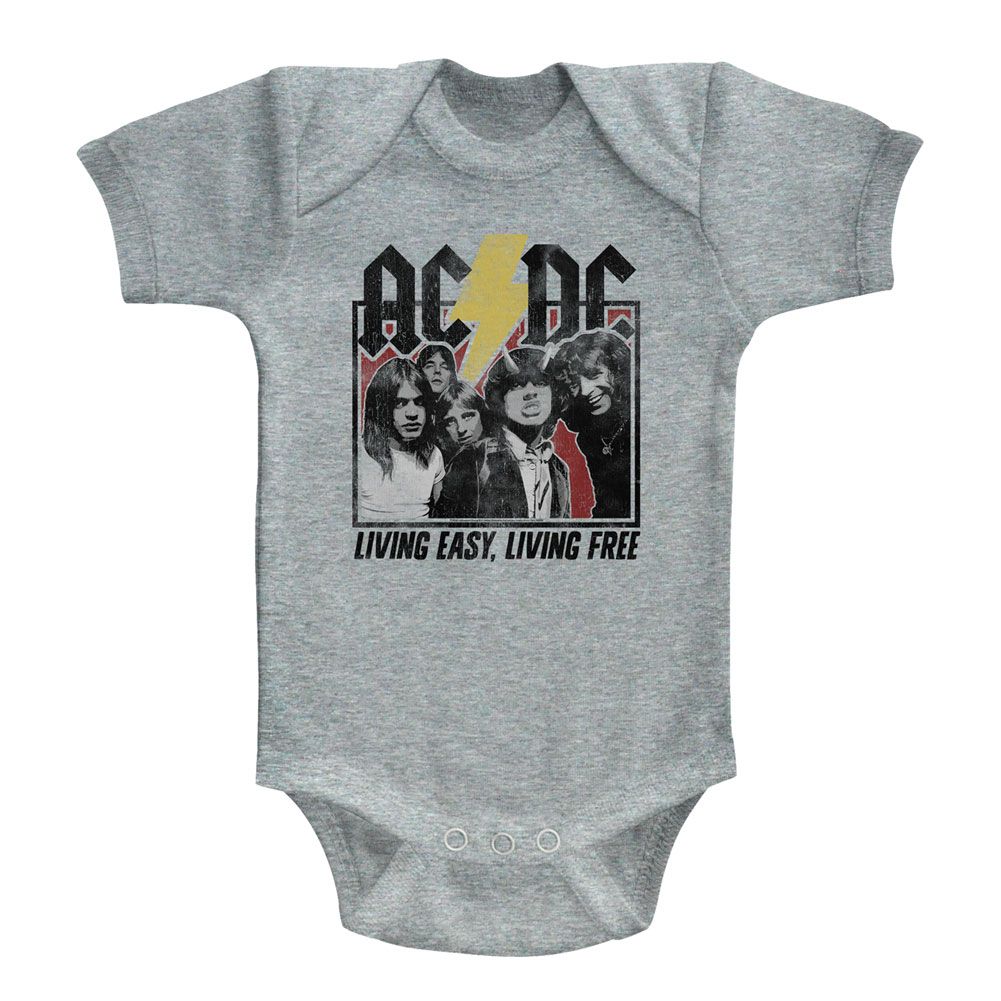ACDC-HWY2HELL LYRICS-GRAY HEATHER INFANT S/S BODYSUIT