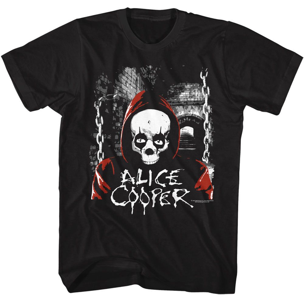 ALICE COOPER-ALICE COOPER HOODED SKULL-BLACK ADULT S/S TSHIRT