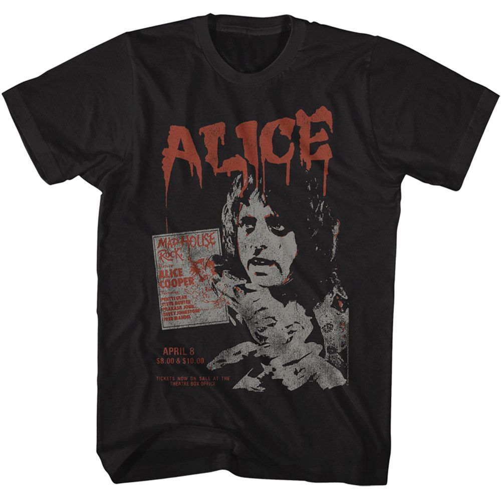 ALICE COOPER-ALICE COOPER MADHOUSE ROCK-BLACK ADULT S/S TSHIRT