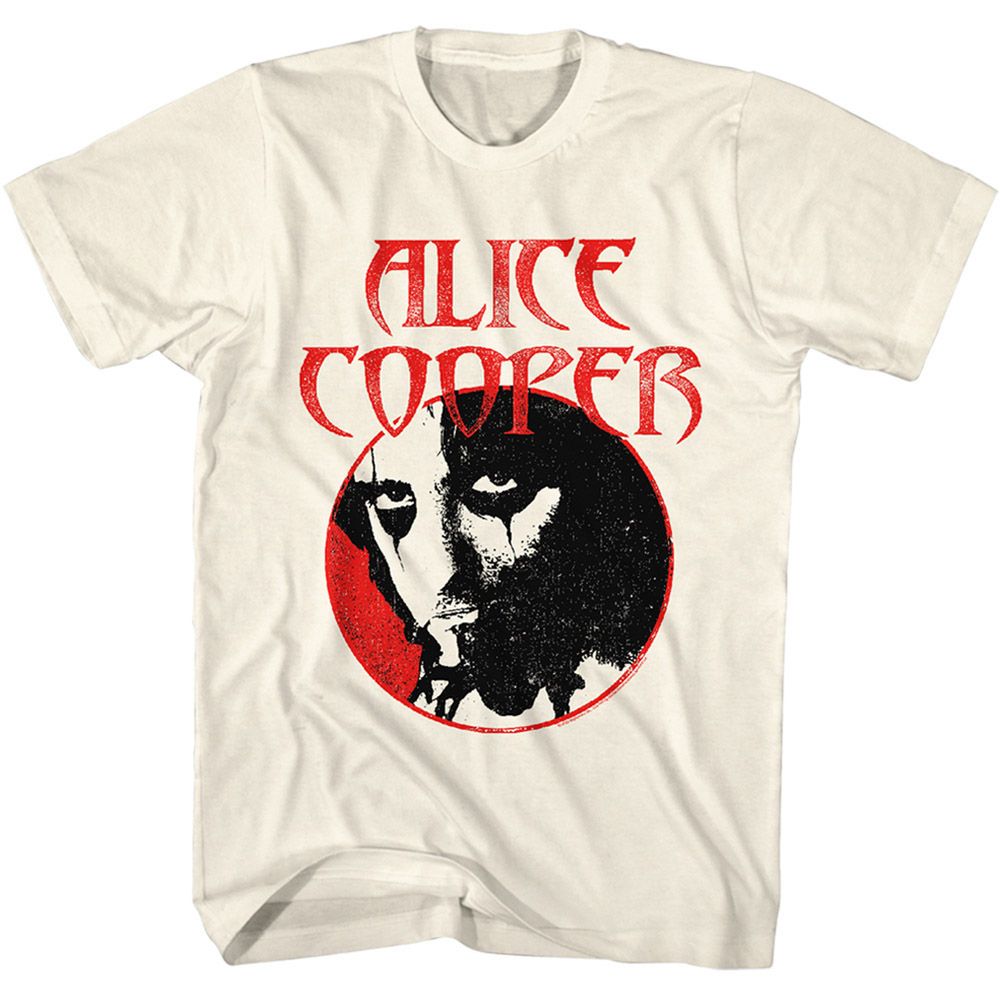 ALICE COOPER-ALICE COOPER CIRCLE FACE-NATURAL ADULT S/S TSHIRT