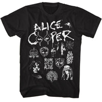 Thumbnail for ALICE COOPER-ALICE COOPER COLLAGE-BLACK ADULT S/S TSHIRT