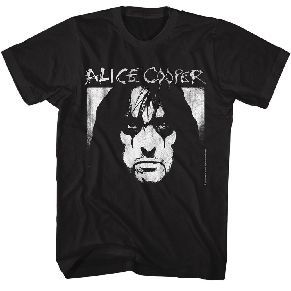 ALICE COOPER-ALICE COOPER FACE AND LOGO-BLACK ADULT S/S TSHIRT
