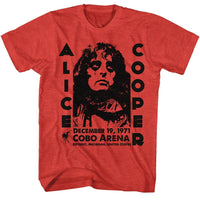Thumbnail for ALICE COOPER-ALICE COOPER COBO ARENA 1971-RED HEATHER ADULT S/S TSHIRT