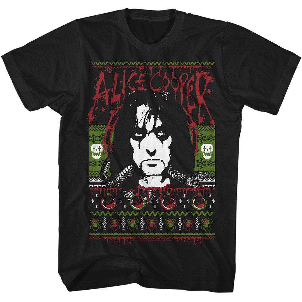 ALICE COOPER-ALICE CHRISTMAS-BLACK ADULT S/S TSHIRT