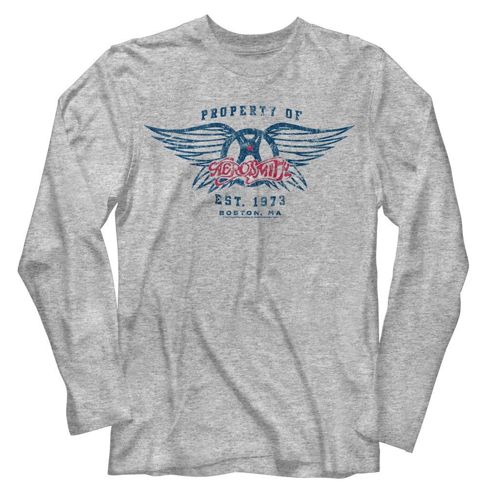 AEROSMITH-EST1970-GRAY HEATHER ADULT L/S TSHIRT