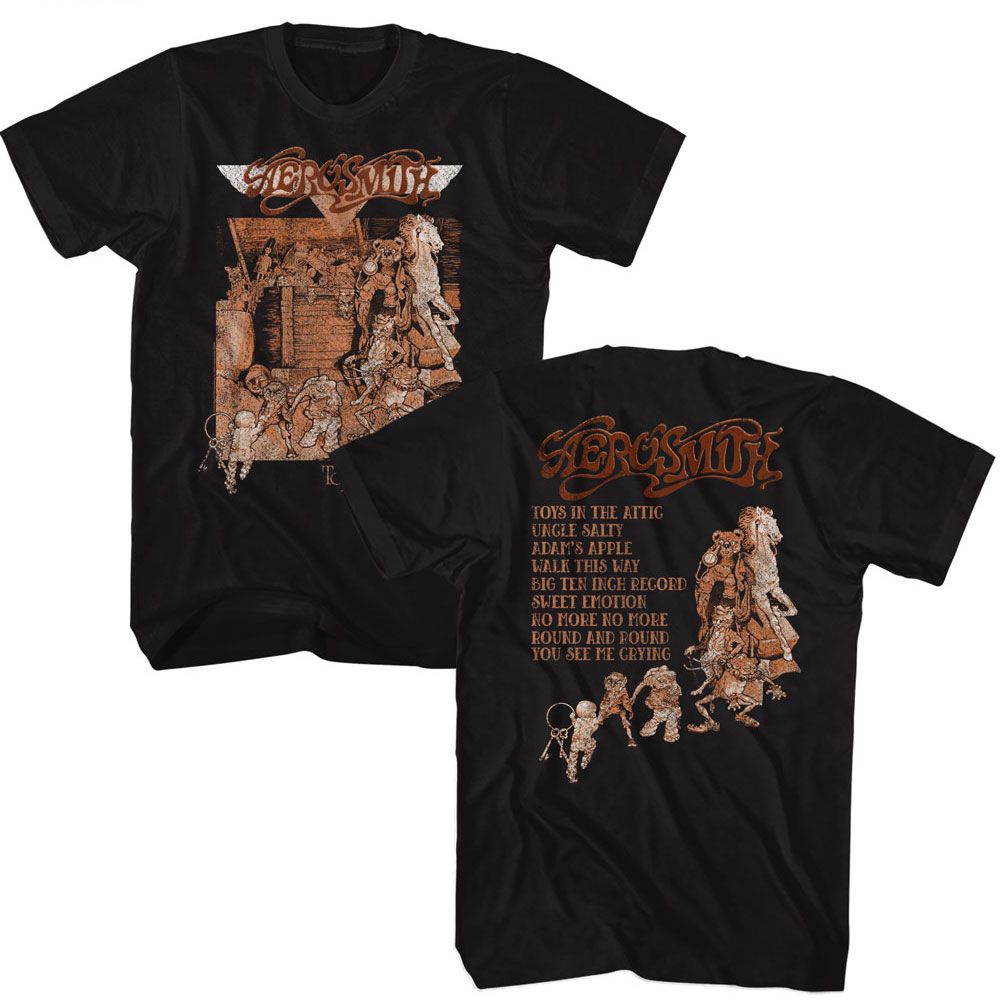 AEROSMITH-TOYS COVER ART-BLACK ADULT S/S TSHIRT