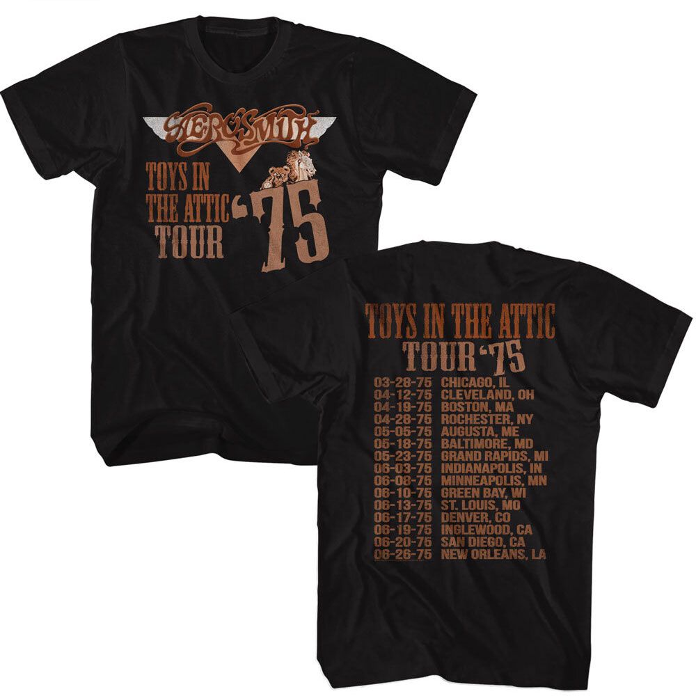 AEROSMITH-TITA TOUR 75-BLACK ADULT S/S TSHIRT