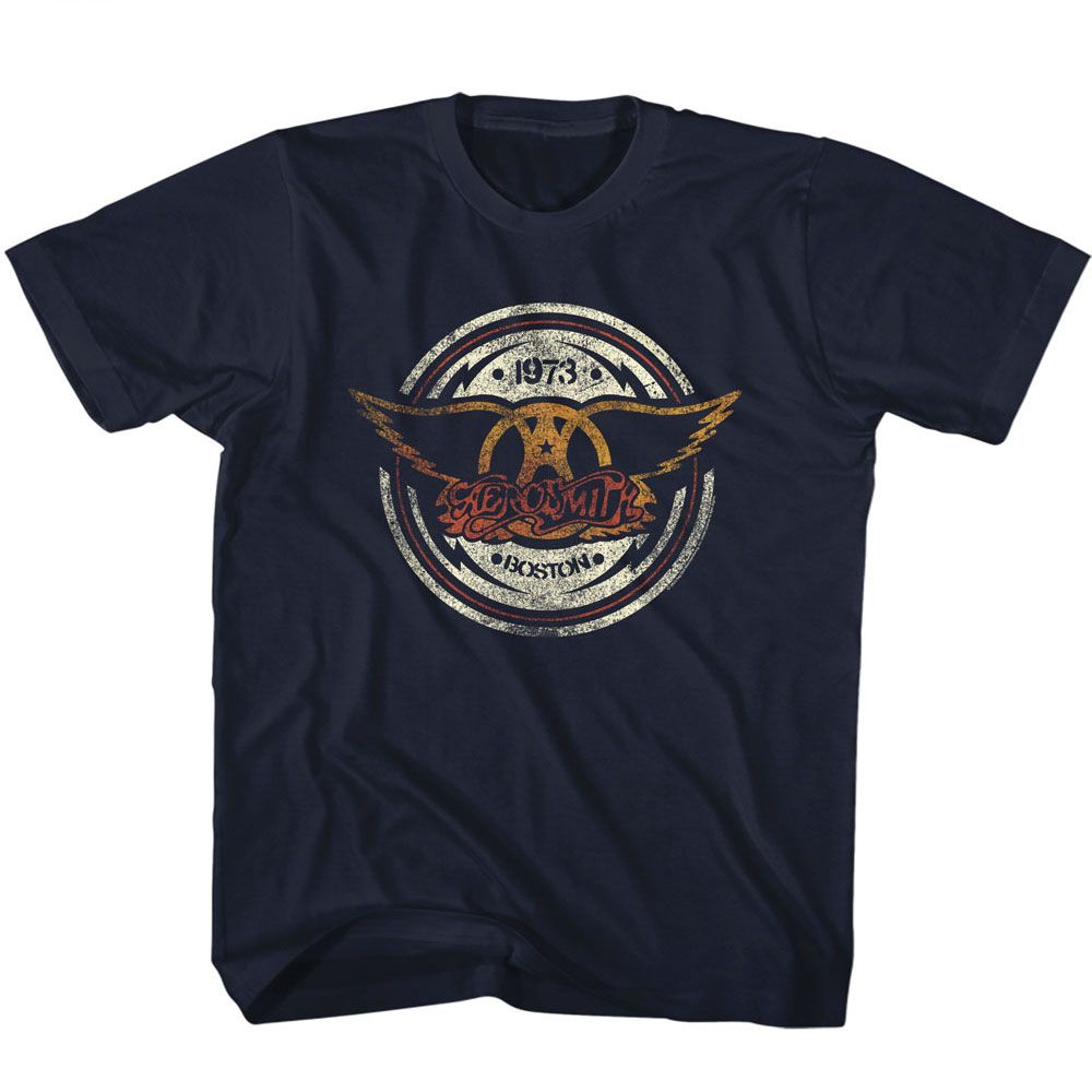 AEROSMITH-AEROCIRCLE-NAVY YOUTH S/S TSHIRT