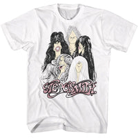 Thumbnail for AEROSMITH-CARTOONS-WHITE ADULT S/S TSHIRT