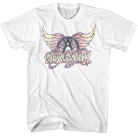 Thumbnail for AEROSMITH-FADED PINKS-WHITE ADULT S/S TSHIRT