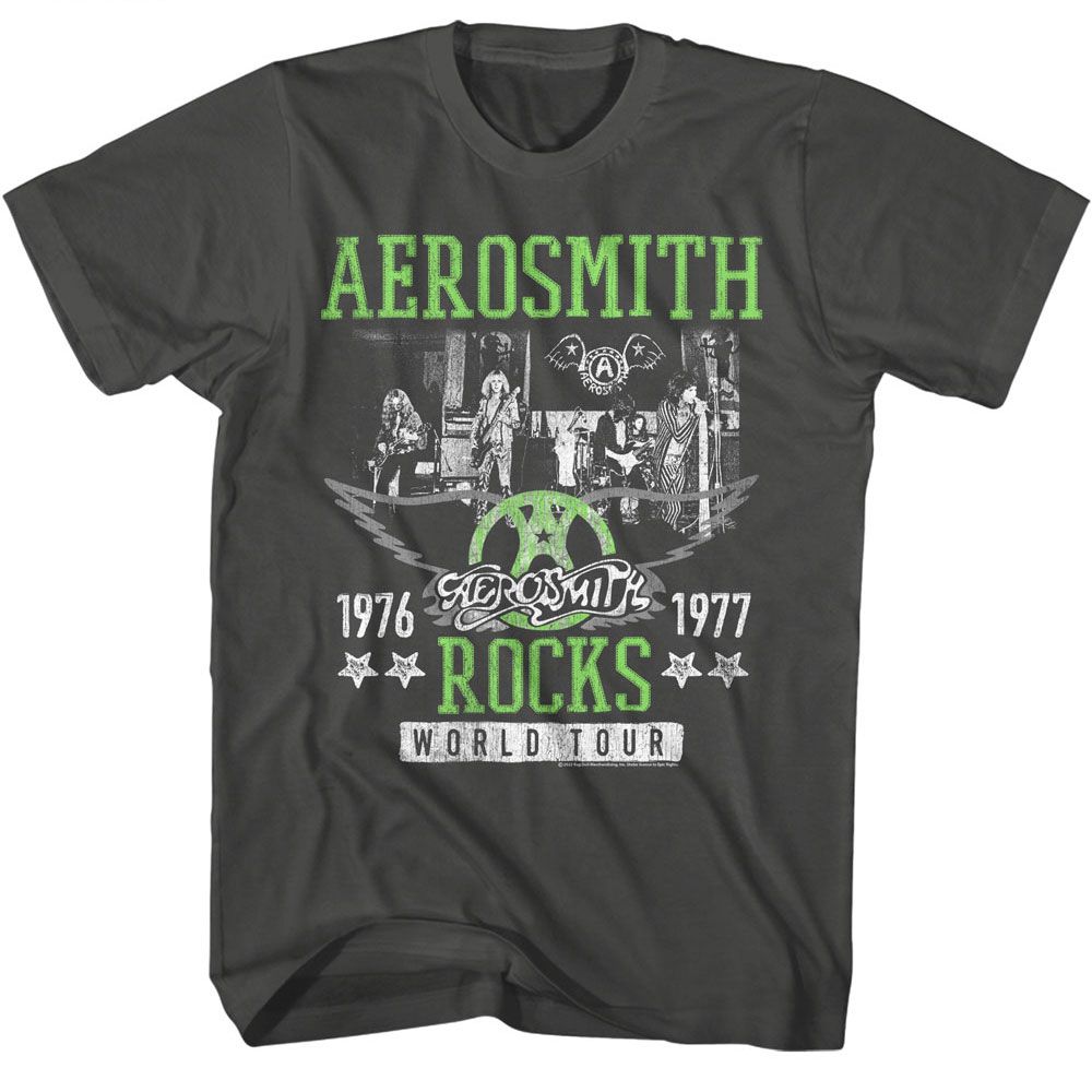 AEROSMITH-ROCKSTAR-SMOKE ADULT S/S TSHIRT
