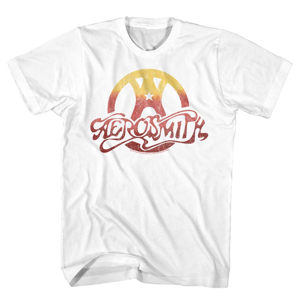 AEROSMITH-AEROSMITH GRADIENT LOGO-WHITE ADULT S/S TSHIRT