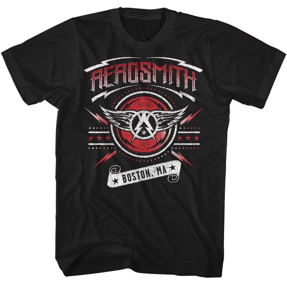 AEROSMITH-BOSTON 2015-BLACK ADULT S/S TSHIRT