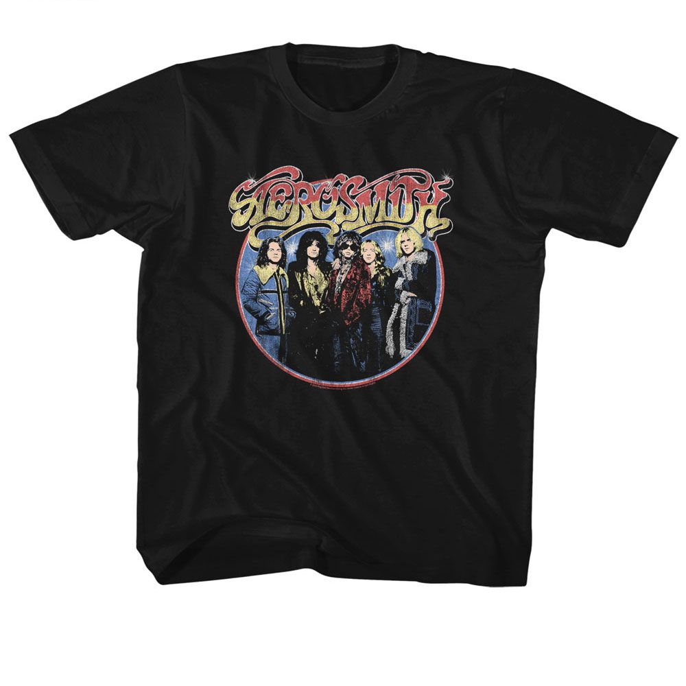 AEROSMITH-AEROSMITH CIRCLE-BLACK YOUTH S/S TSHIRT