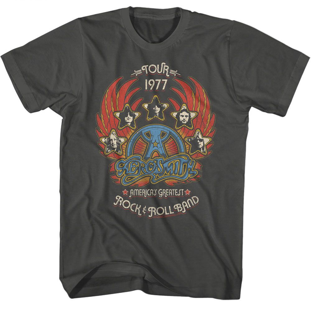 AEROSMITH-GREATEST ROCK 77-SMOKE ADULT S/S TSHIRT
